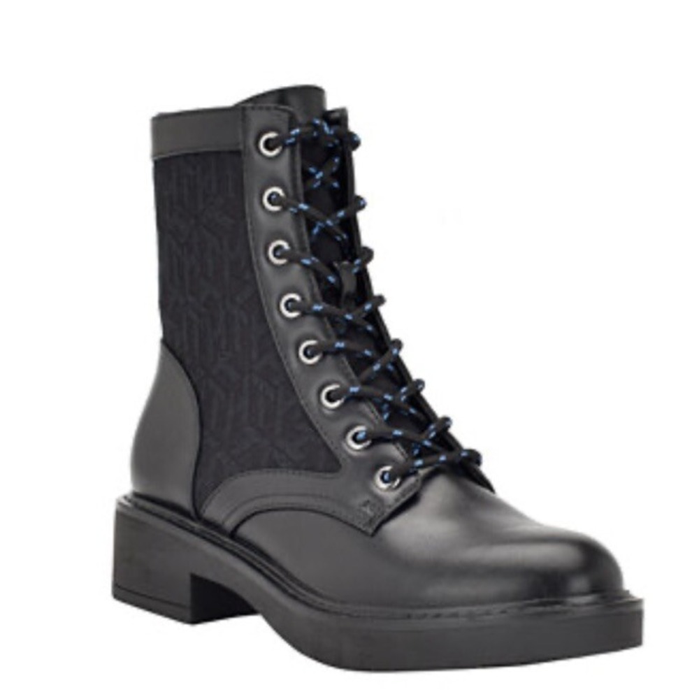 NEW Tommy Hilfiger Women's 9M‎ Black Taiki Lace-up Booties Mid Calf Casual Boots